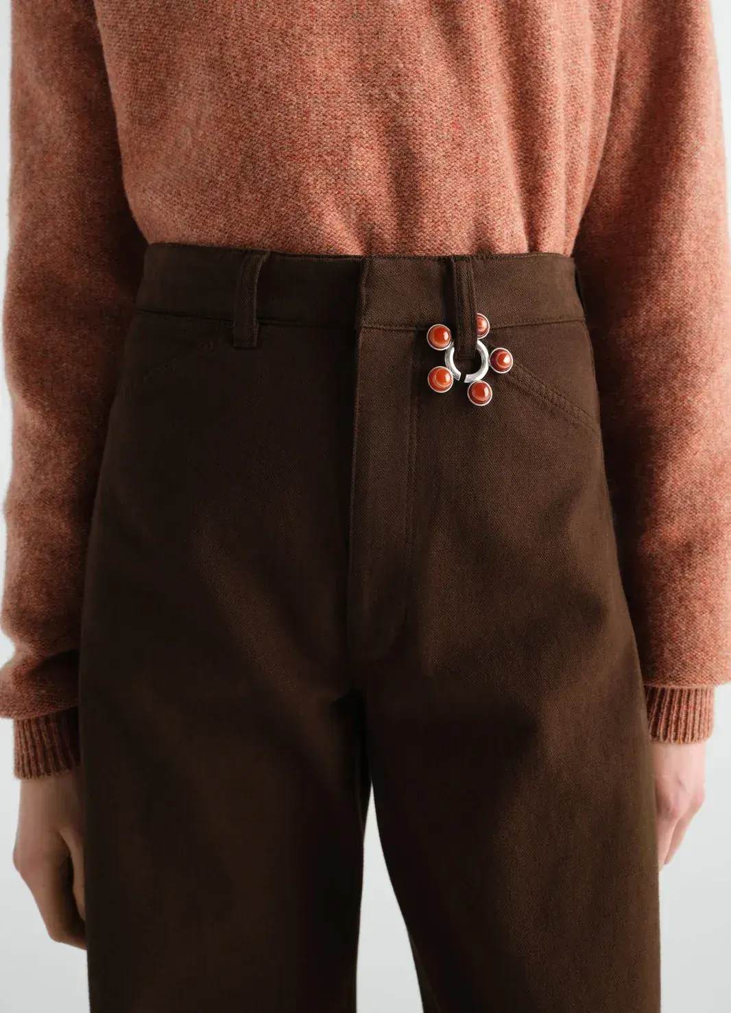 Wool Suit Trousers in Brown, alternate view