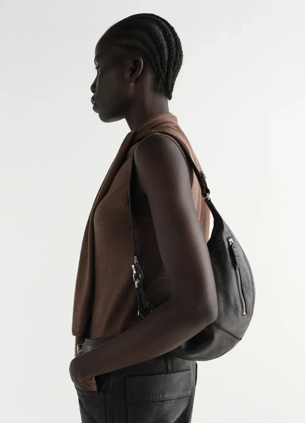 Chevron Canvas Tote in Black, detail