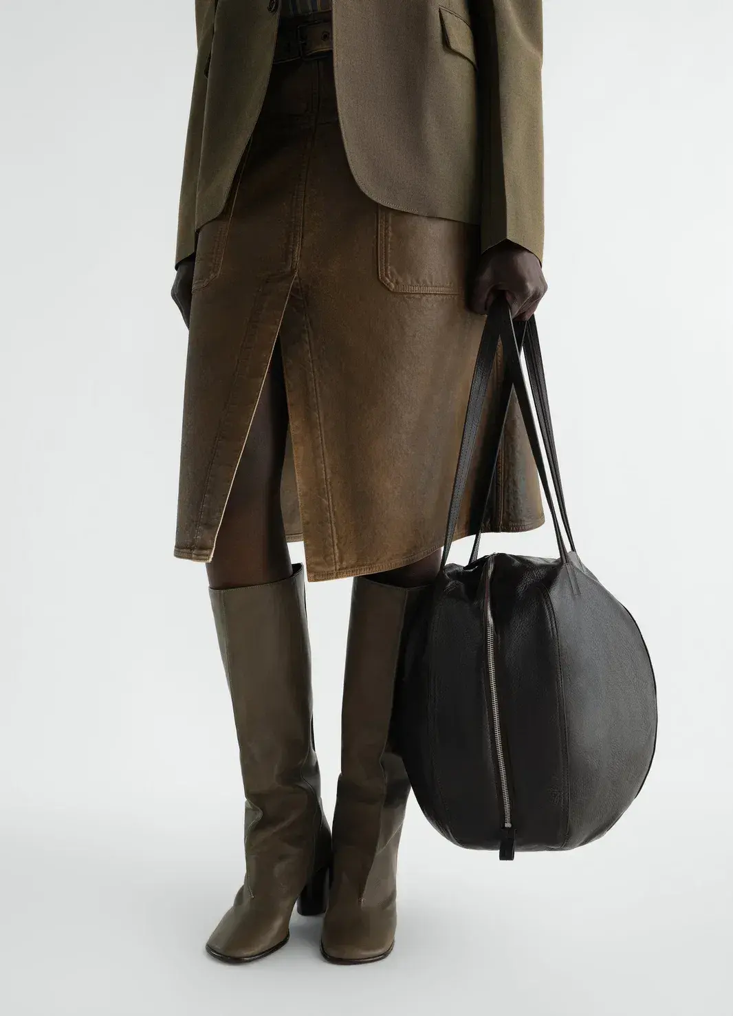 Wool Overcoat in Olive, front view