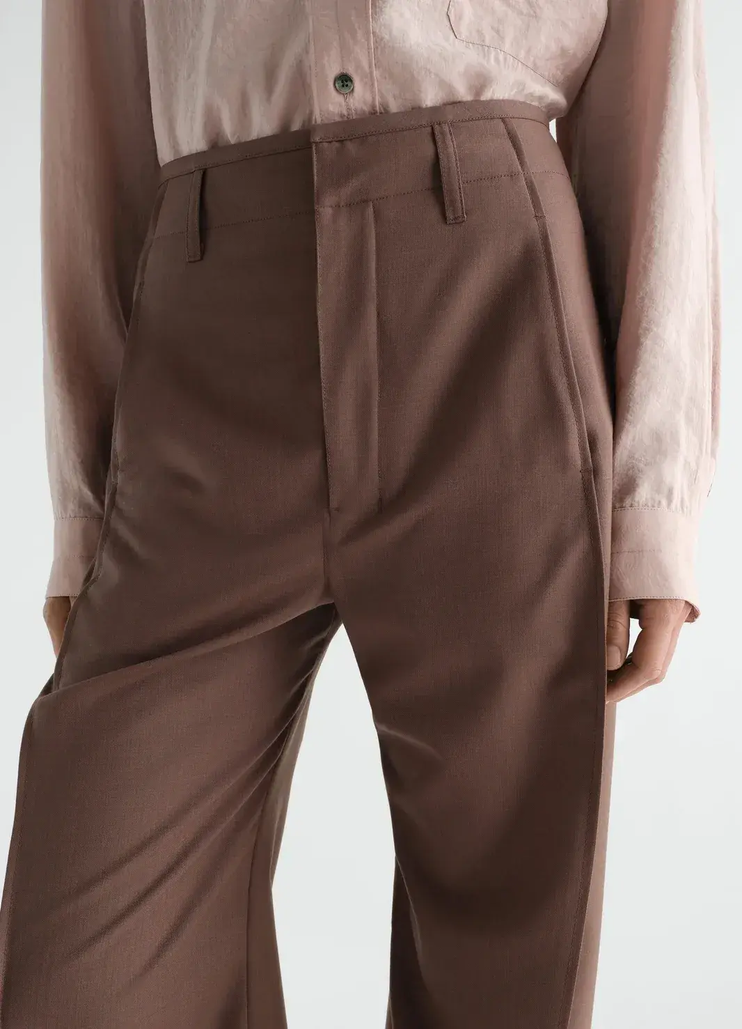 Wide Trousers in Mauve, front view