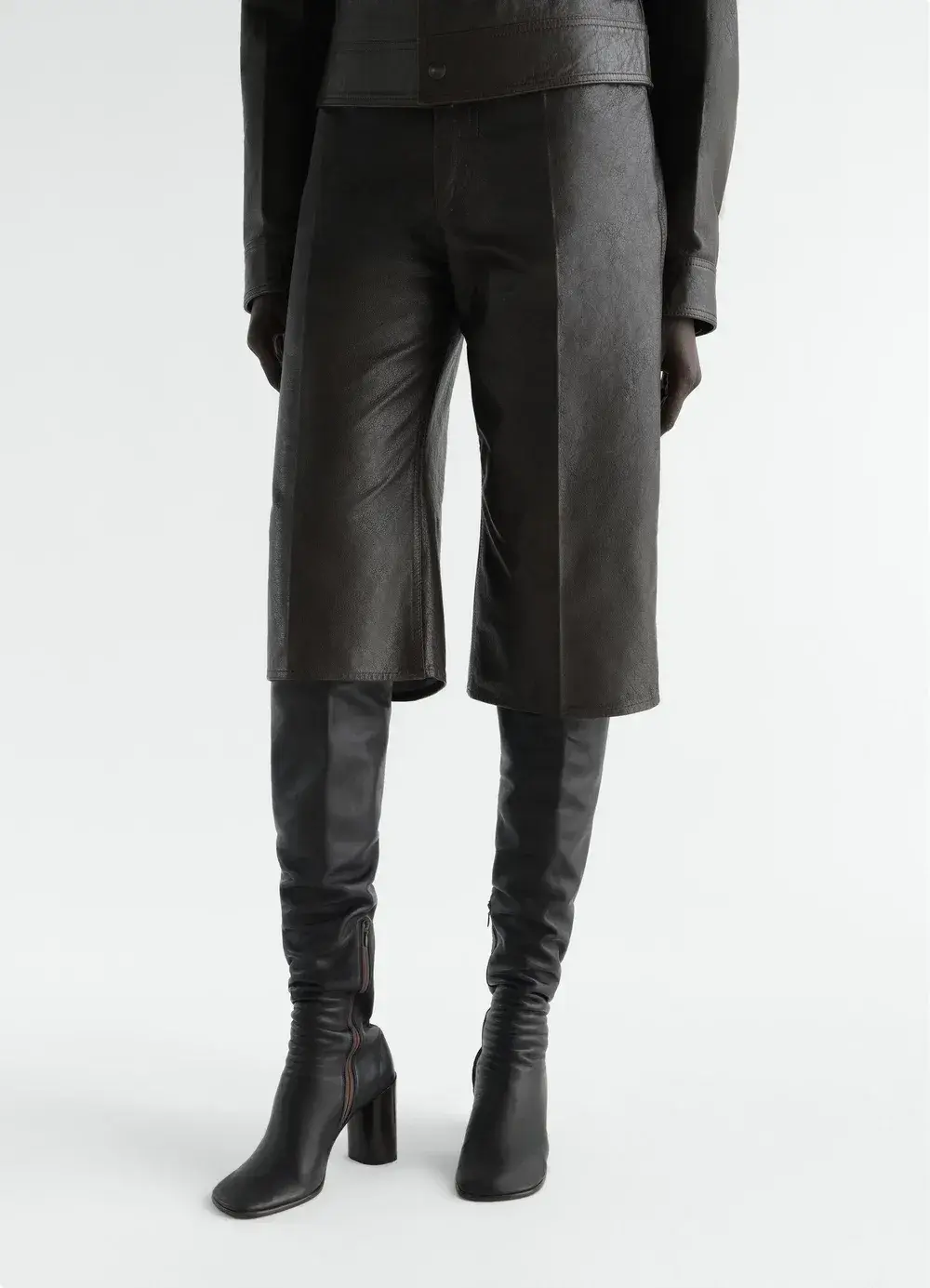 Leather Trousers in Black, alternate view