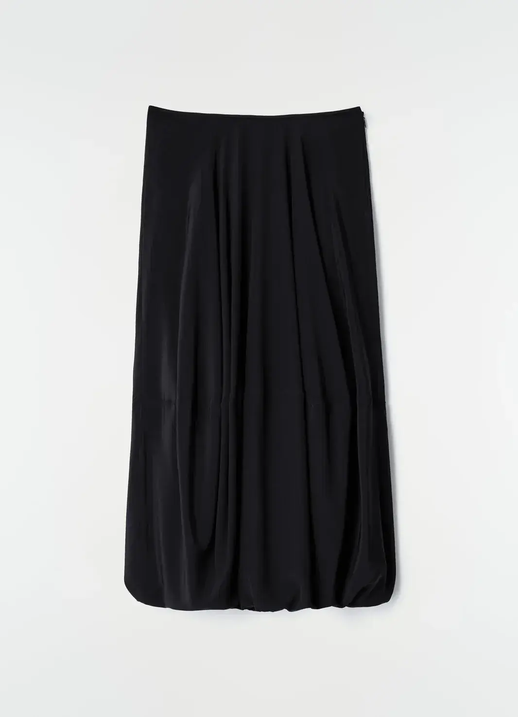 Draped Skirt in Black, front view